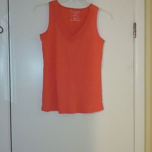 Coral Ribbed Tank